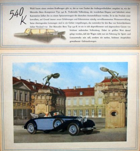 Mercedes-Benz 540 K Modelprogram 1938 Carbrochure (9476)